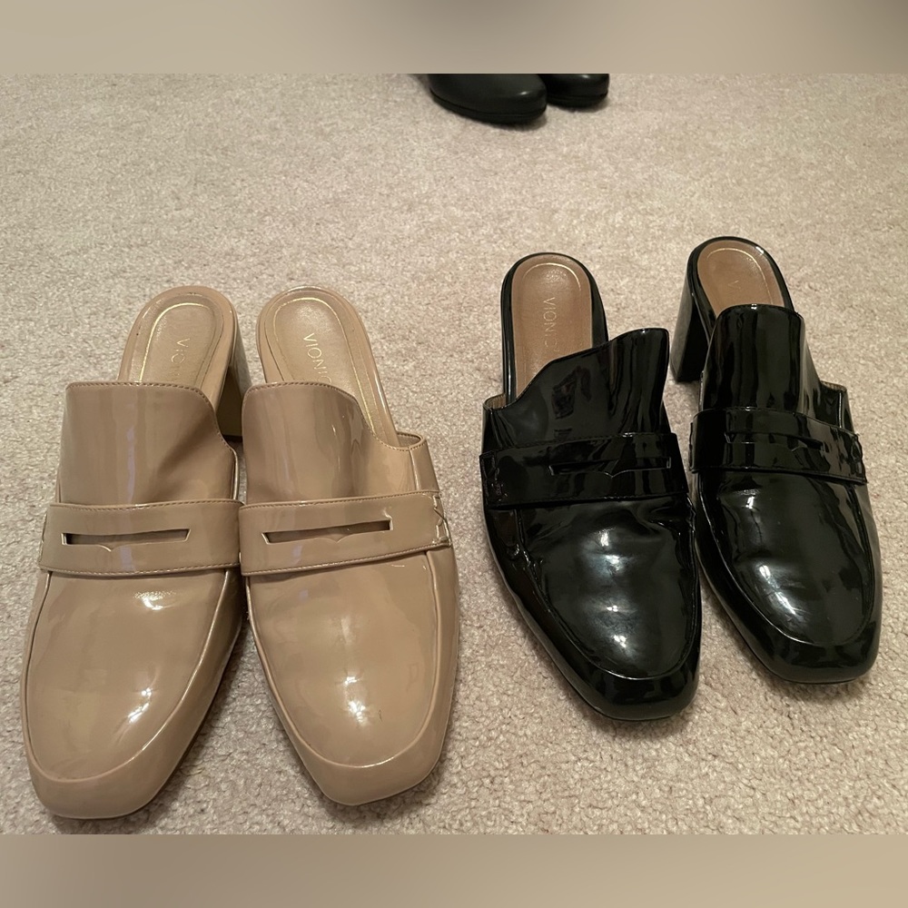 Lot of 2 - Patent Leather Vionic Mules - size 11